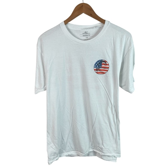 TS1039 Men’s O’Neill Surfing Brand Modern Fit USA Flag T Shirt L - Picture 2 of 5